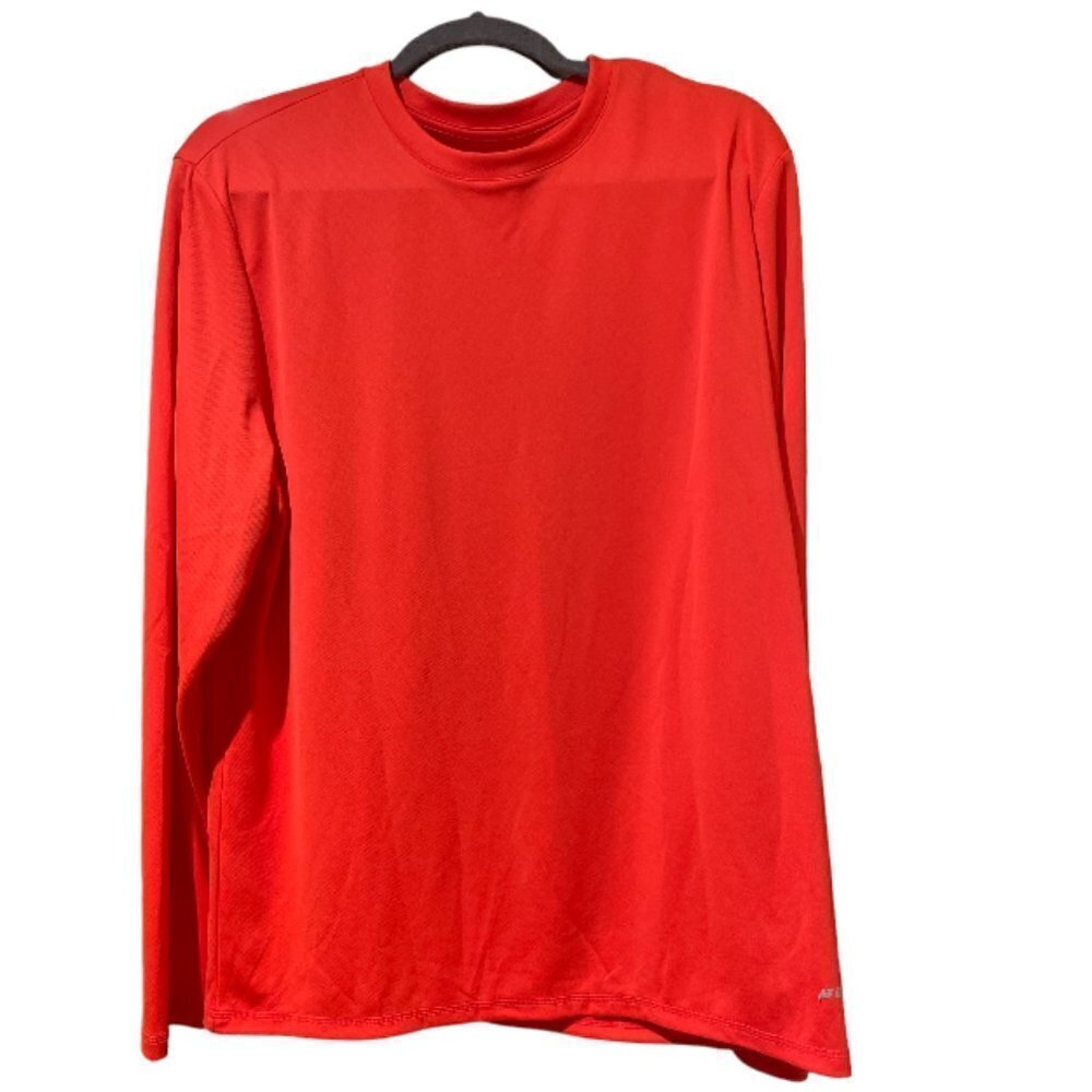 Athletech Mens Large Red Long Sleeve NT Dri 100% Polyester